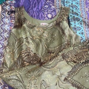 R&K Originals Green and Hold Dress Sz 18